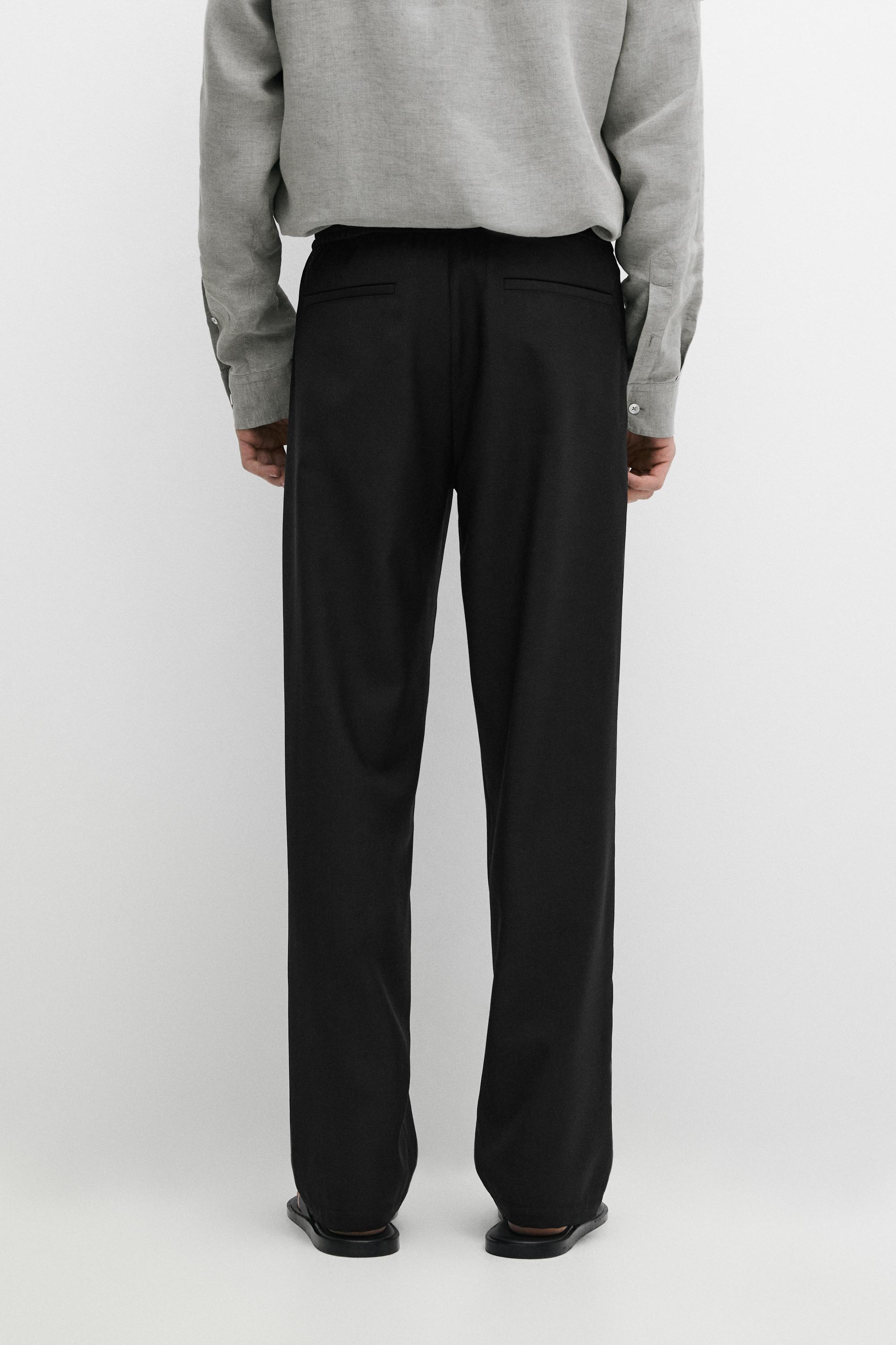 Relaxed fit 100% wool trousers